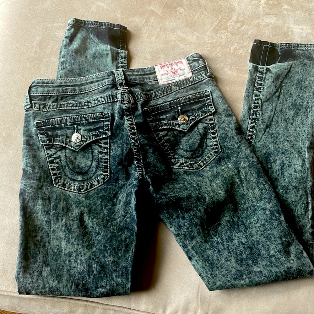 True Religion Acid Wash Skinny Jeans. Sz 29